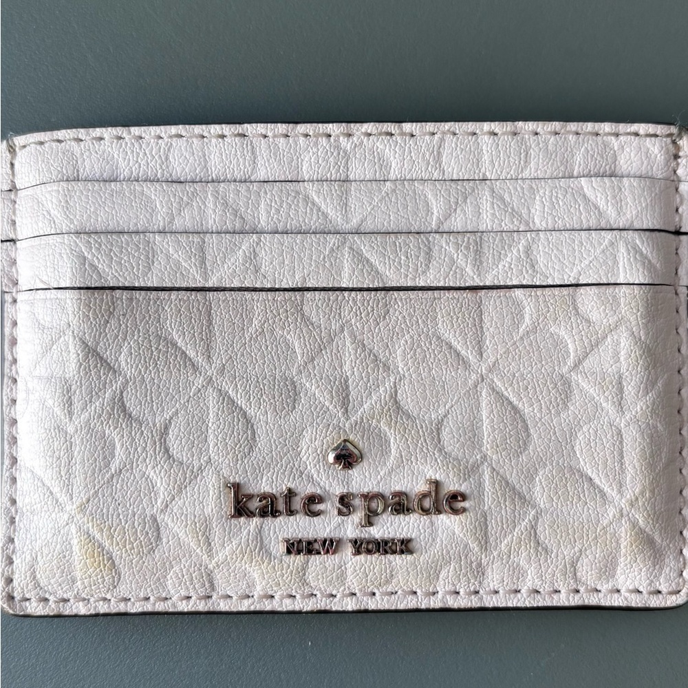 Kate Spade Silver Embossed Card Holder - Picture 2 of 4